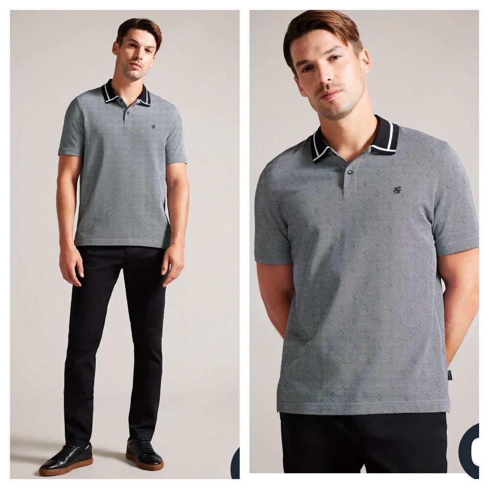 Ted‎ Baker polo shirt top Size 3XL black white